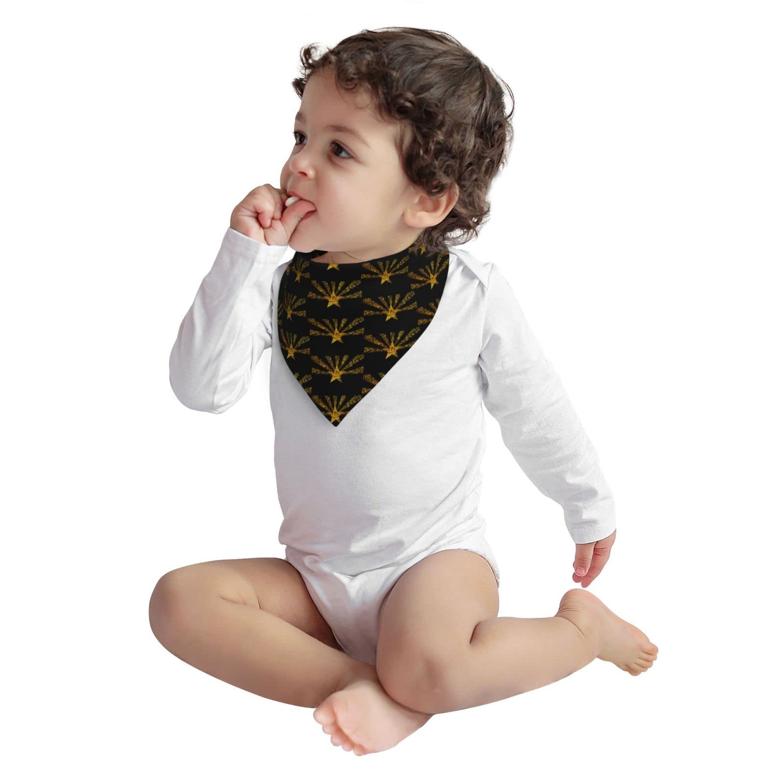 Augenstern Cotton Baby Bibs Arizona State Flag Gold Baby Bandana Drool Bibs Teething Food Bib