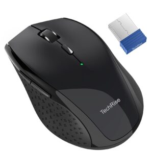 TechRise Wireless Mouse for Laptop, Computer Mouse with 4800 DPI, 30 Months Battery Life, Cordless Mouse Compatible with Android/Windows/Linux, USB Mouse for Laptop PC Desktop