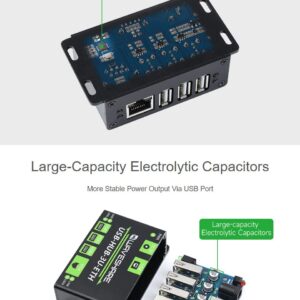 Waveshare Industrial Grade Multifunctional USB HUB Extending 3X USB Ports + 100M Ethernet Port Suitable for Industrial/Office Environments Requiring Higher Level Device and Network Connection