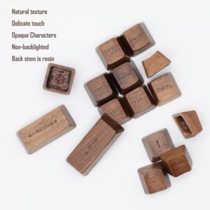 INLAND Microcenter Handmade Walnut Wood Keycap OEM Profile for Cherry MX Mechanical Keyboard Gaming DIY Replace 15 Keys