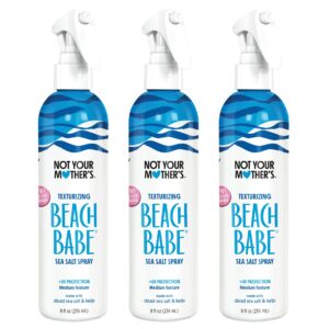 not your mother's beach babe sea salt spray (3-pack) - 8 fl oz - texturizing spray for tousled hair - add texture and grit to hair with a matte finish