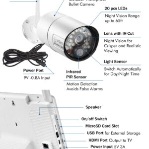 seQuro GuardPro2 DIY Surveillance-DVR-Kit with 2 Bullet Cameras 1080P Night Vision, Motion Detection, IP66 Waterproof for Front Door, Back and Side Doors, Garage and Driveway, Yard Monitoring