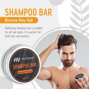 Reverse Grey Hair Shampoo Bar - Moisturizer, Extra Strength Refreshing Scalp , Gray Hair Coverage, Darkening, Natural Solid Shampoo, for Women and Men, Restore Shiny Hair, Paraben Free, 2.15 Oz