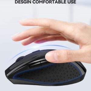 TechRise Wireless Mouse for Laptop, Computer Mouse with 4800 DPI, 30 Months Battery Life, Cordless Mouse Compatible with Android/Windows/Linux, USB Mouse for Laptop PC Desktop