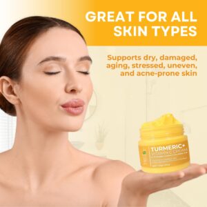 Turmeric Face Cream for Face & Body - All Natural Turmeric Skin Brightening Lotion - Cleanses Skin, Fights Acne, Evens Tone, Fades Scars, Sun Damage, & Age Spots - Turmeric Cream with Vitamin C