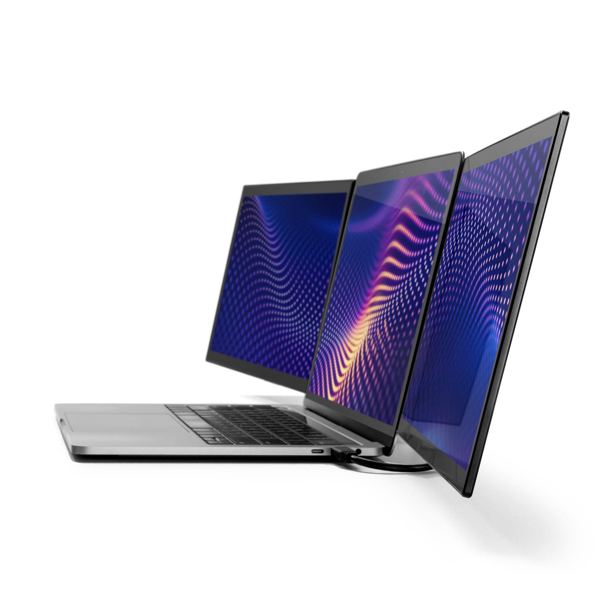 SideTrak Swivel Pro Triple 13.3" Ultra Slim Attachable Portable Monitor, FHD IPS 1080p Laptop Screens with Kickstand + Unique Patented Swivel Hinge, for Mac, PC, and Chromebook, USB-C Port Connection