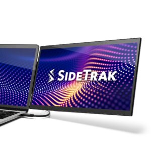 sidetrak swivel pro 13.3" ultra slim attachable portable monitor, fhd ips 1080p laptop screens with kickstand + unique patented swivel hinge, for mac, pc, and chromebook, usb-c port connection