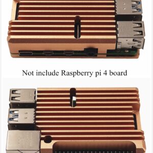 Raspberry Pi 4 Armor Case, Raspberry Pi 4 Computer Model B Aluminum Alloy Passive Cooling Case Compatible with Raspberry Pi 4 Model B (Gold)