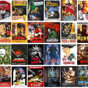 Large Stickers (24 pcs 2.5"x3.5") Vintage Horror Slasher Movies Posters Halloween Monster