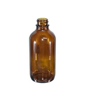 (Pack of 24) 4 oz. Amber Boston Round with Black Graduated Glass Dropper