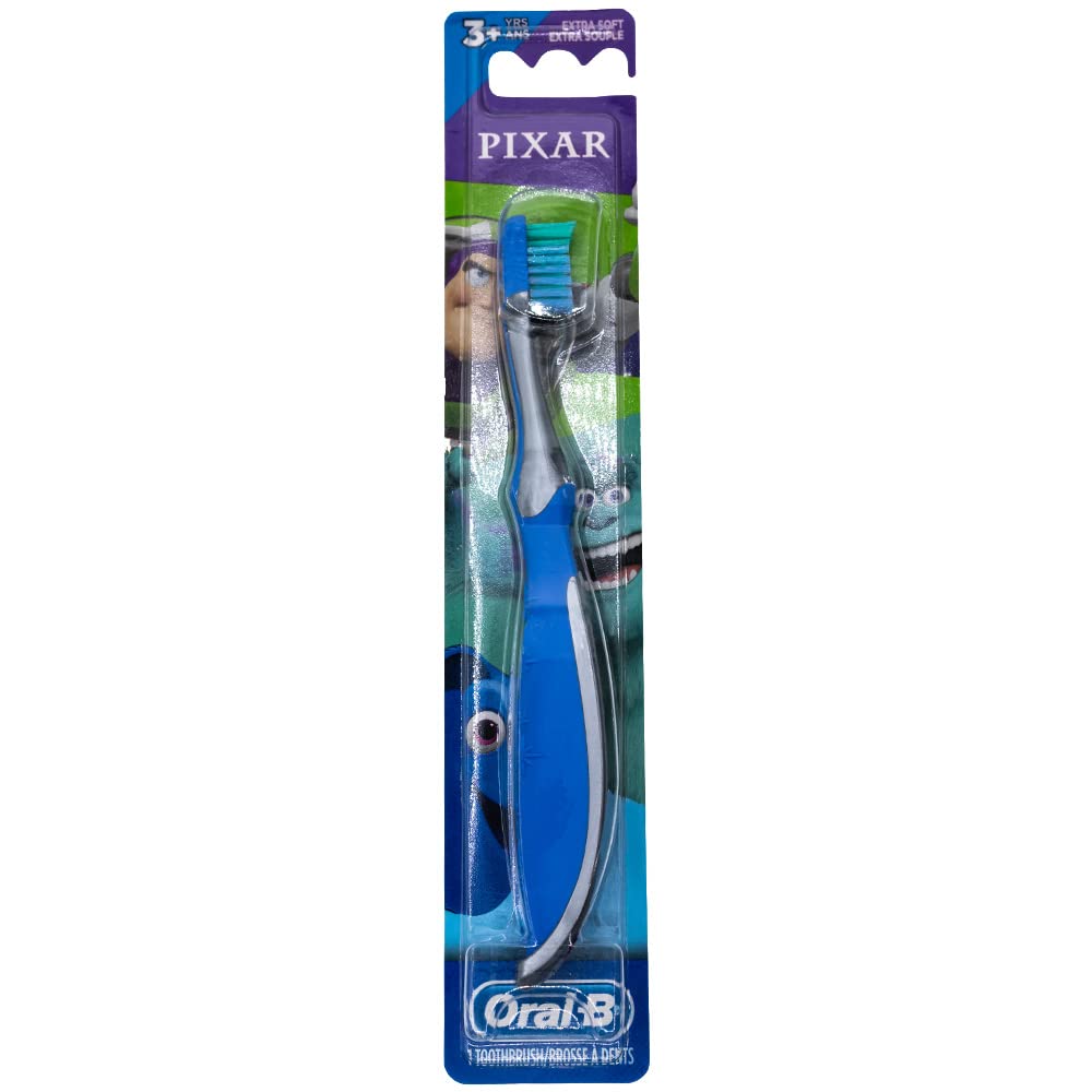 Oral-B Kids Pixar Toothbrush, Children 3+, Extra Soft (Characters Vary) - Pack of 2