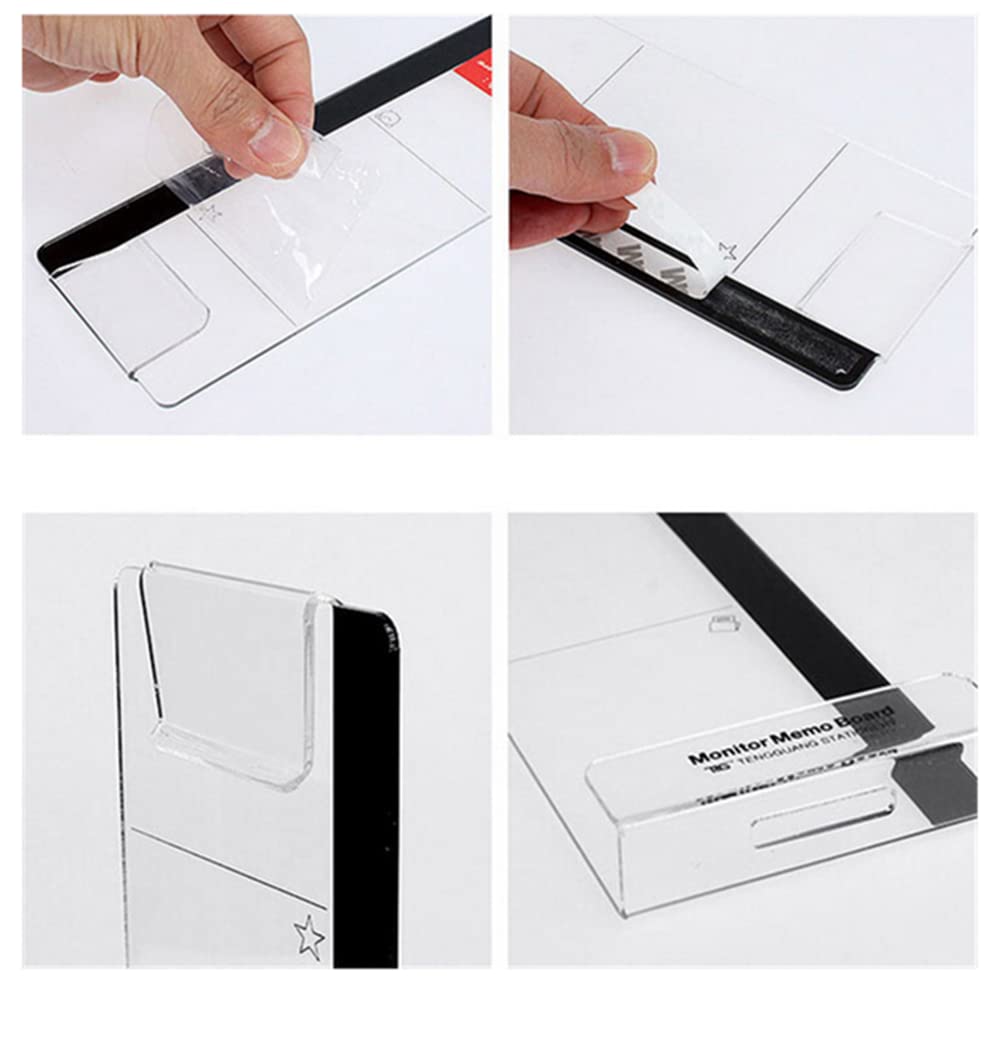 Computer Monitor Message Board memo Message Board Screen Side Panel with Mobile Phone Bracket 2 Pieces (Left and Right)