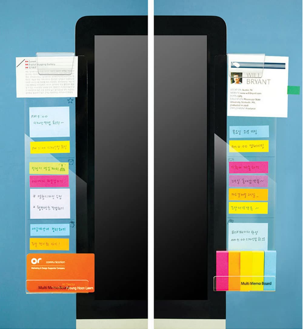 Computer Monitor Message Board memo Message Board Screen Side Panel with Mobile Phone Bracket 2 Pieces (Left and Right)