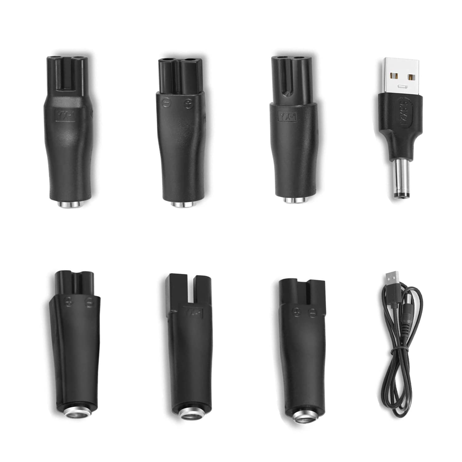 BTYELCT 5V Replacement USB Charger Adapter with Power Cord, Fits for Most Kinds of Electric Hair Clipper, Beard Trimmer, Shaver, Beauty Instrument, Desk Lamp, Purifier (Pack of 8)