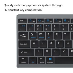 Wireless Keyboard and Mouse Combo, Bluetooth Keyboard and Mouse Rechargeable, Ultra Thin Compact Full-Size Keyboard for PC Desktop and Windows, Mac, iOS,Chrome OS, and Android Devices