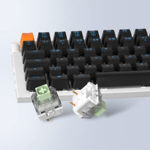 KAILH Box Jade Switches for Mechanical Gaming Keyboard DIY, 3pin 50gf Clicky,Compatible for 5pin RGB/SMD hot swappable. (Jade 70pcs)