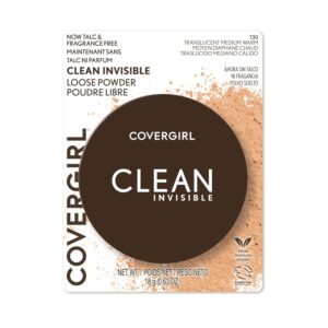 COVERGIRL Clean Invisible Loose Powder - Loose Powder, Setting Powder, Vegan Formula - Translucent Medium Warm, 18 g (0.63 OZ)