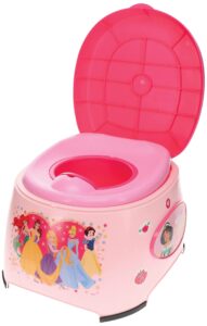 disney princess 3-in-1 potty training system for toilet training kids, multi-stage potty training - floor potty, detachable potty ring, step stool | toilet seat for kids and toddlers