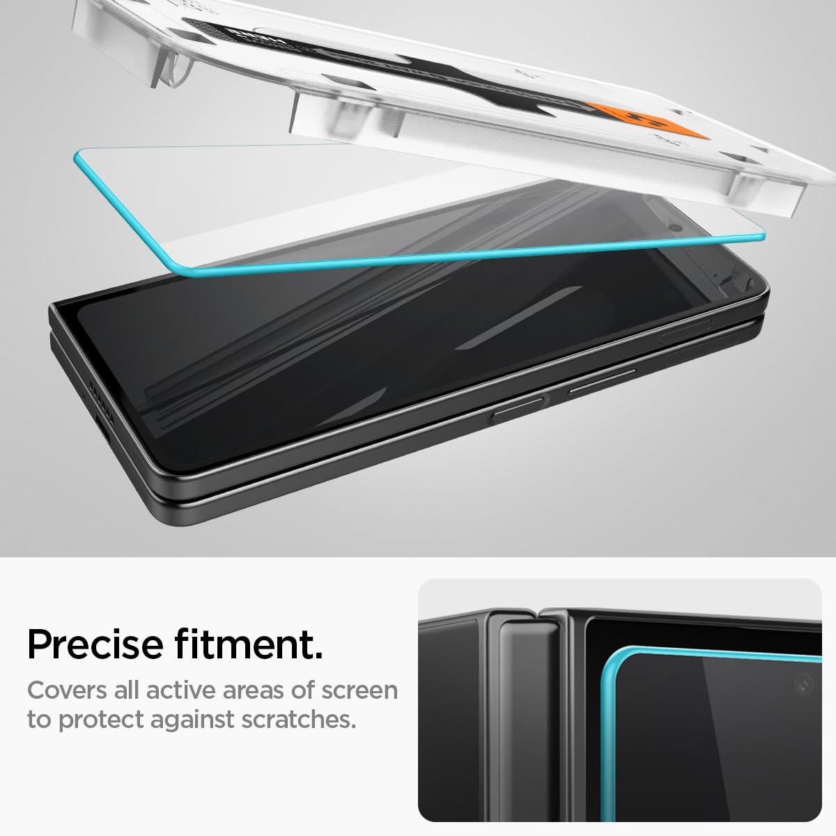 Spigen Tempered Glass Screen Protector [GlasTR EZ FIT] designed for Galaxy Z Fold 4 [2 Pack]