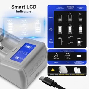 2450 Rechargeable Battery with Charger Smart Charging 3.7V Lithium Cells LIR2450 LIR2032 LIR2032H