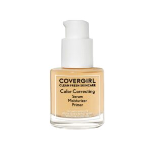 covergirl clean fresh color correcting serum + moisturizer + primer – moisturizer, face primer, covergirl skincare, vegan formula – medium, 30ml (1.0 fl oz)