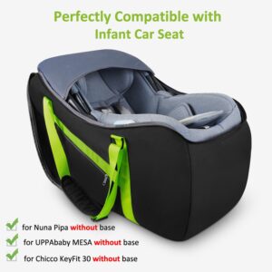 YOREPEK Padded Car Seat Travel Bag Backpack Compatible with UPPAbaby MESA, Infant Car Seat Bags for Air Travel with Adjustable Straps, Car Seat Gate Check Bag with 2 Pockets for Baby Travel Essential