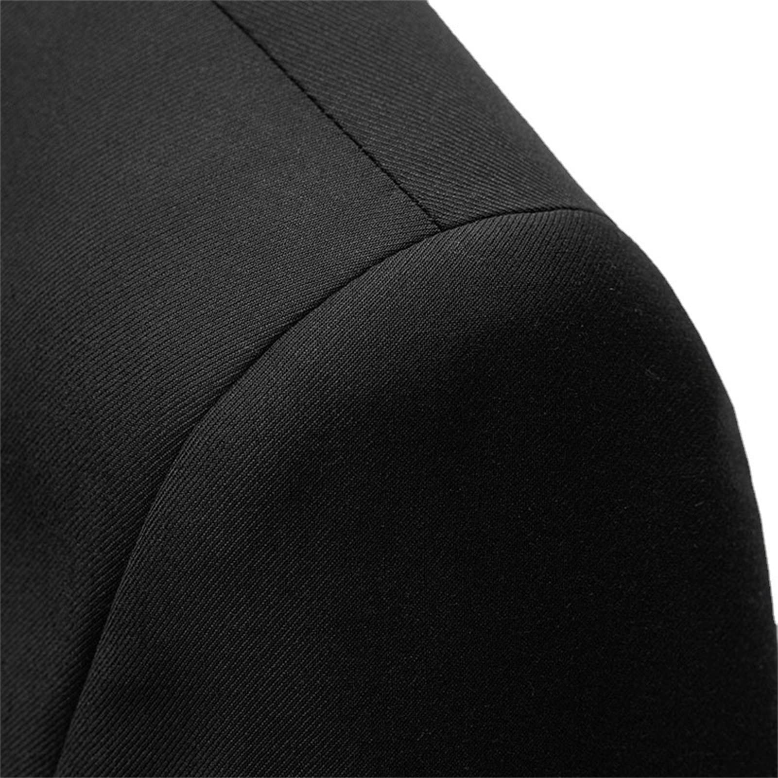 Mens Solid Slim Fit Blazer Jacket Two Button Notched Lapel Business Suit Classic Business Daily Party Sport Coat (Black,6X-Large)