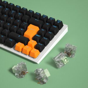 KAILH Box Jade-C Switches for Mechanical Gaming Keyboard DIY, 3pin 50gf Clicky,Compatible for 5pin RGB/SMD hot swappable. (Jade-C 110PCS)