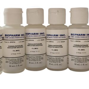 Phenolphthalein pH Indicator 1% Solution 8-Pack: 8×30-mL (8×1-fl oz) in Plastic Dropper Bottles