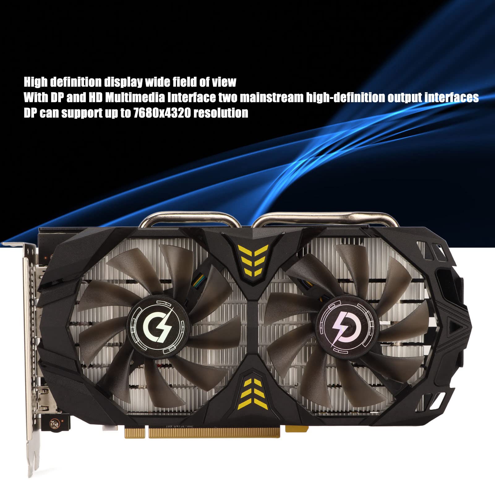 RX580 Graphics Card, 8G GDDR5 Computer Graphics Card with Fans 1244/14000MHz 8GB/256bit/GDDR5, Desktop Computer Game Discrete Graphics Card Support HDMI/3 DP for Computer(RX580 8GB