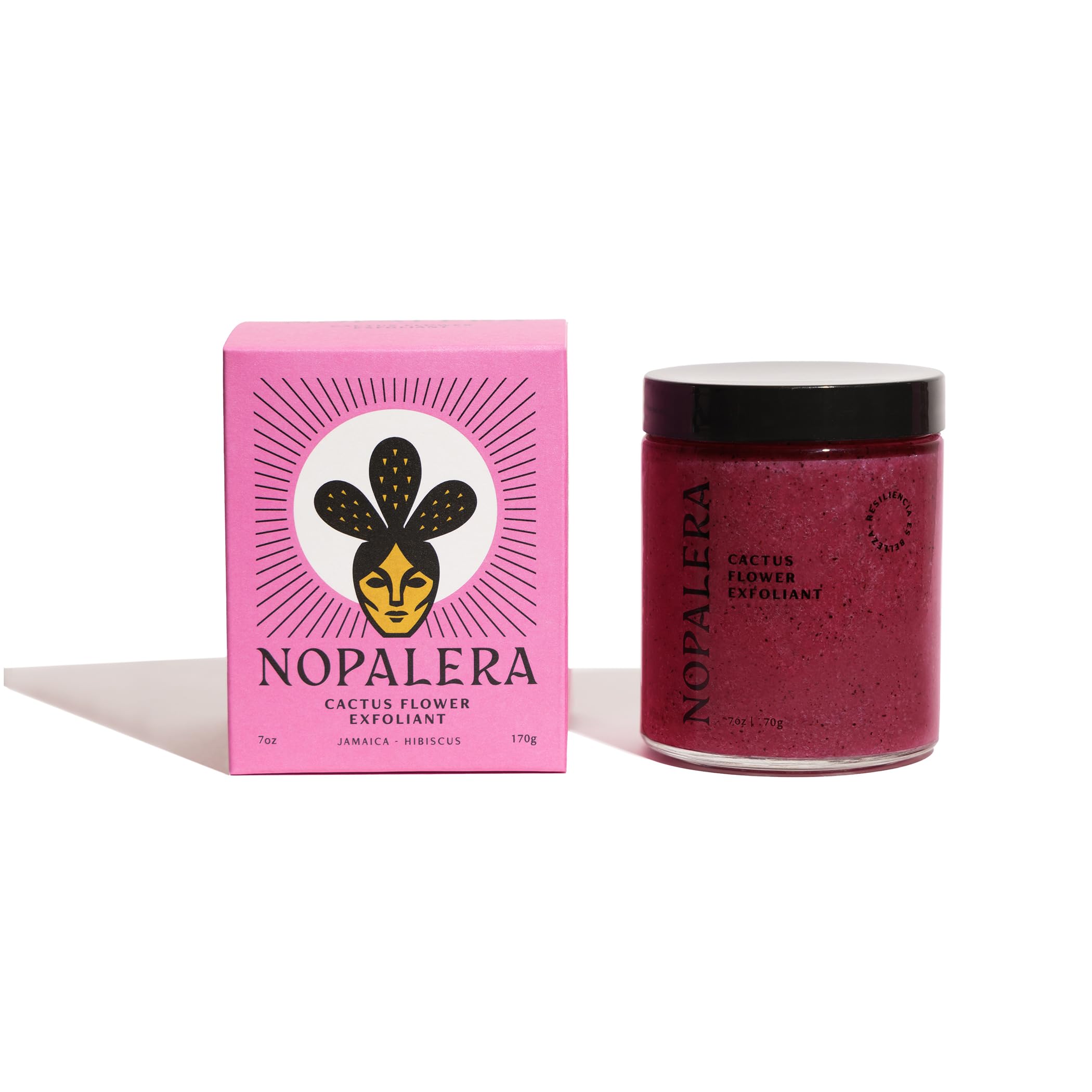 Nopalera Hibiscus Cactus Flower Exfoliant - Exfoliating Face & Body Scrub, 3-in-1 Cleanser, Exfoliator, & Moisturizer, Vegan, Cruelty-Free, Natural Floral Scent, Dye Free, 6 oz.