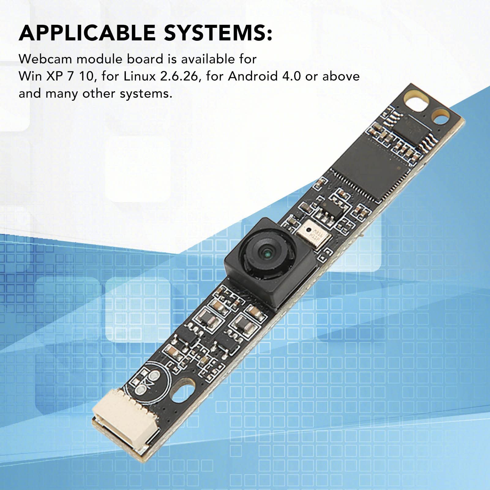 USB Camera Module, 12MP 4K CMOS Sensor Mini USB Camera Board, 123 Degree Wide Angle Lens Noise Free Industrial HD USB Webcam Board Compatible with Windows, Android, Linux, Plug and Play