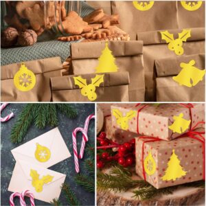 120 PCS Gold Christmas Envelope Seal Stickers Decorative Christmas Tree Seals Holiday Stickers 2 Inch Foil Xmam Bell Labels for Mail Wedding Invitation Greeting Card Party Gift Bag