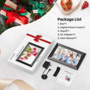 FANGOR 10.1" Digital Picture Frame, WiFi Digital Photo Frame 1280 * 800 HD IPS Touch Screen, 32GB Auto-Rotate Smart Frame Wall Mounted, Share Photos/Videos Via Uhale App