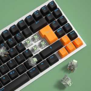 KAILH Box Jade-C Switches for Mechanical Gaming Keyboard DIY, 3pin 50gf Clicky,Compatible for 5pin RGB/SMD hot swappable. (Jade-C 110PCS)