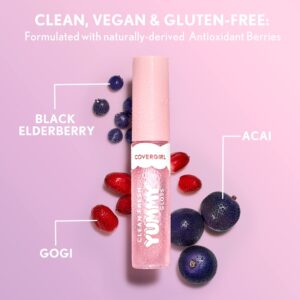 COVERGIRL Clean Fresh Yummy Gloss – Lip Gloss, Sheer, Natural Scents, Vegan Formula - Coconuts About You