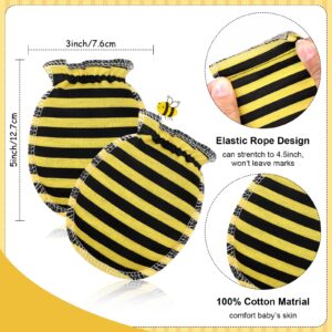 Haysandy 4 Pcs Halloween Newborn Bee Costume Blanket Baby Fleece Sleeping Sack Bee Sleeveless Swaddle Sleep Bag with Zipper(Medium)