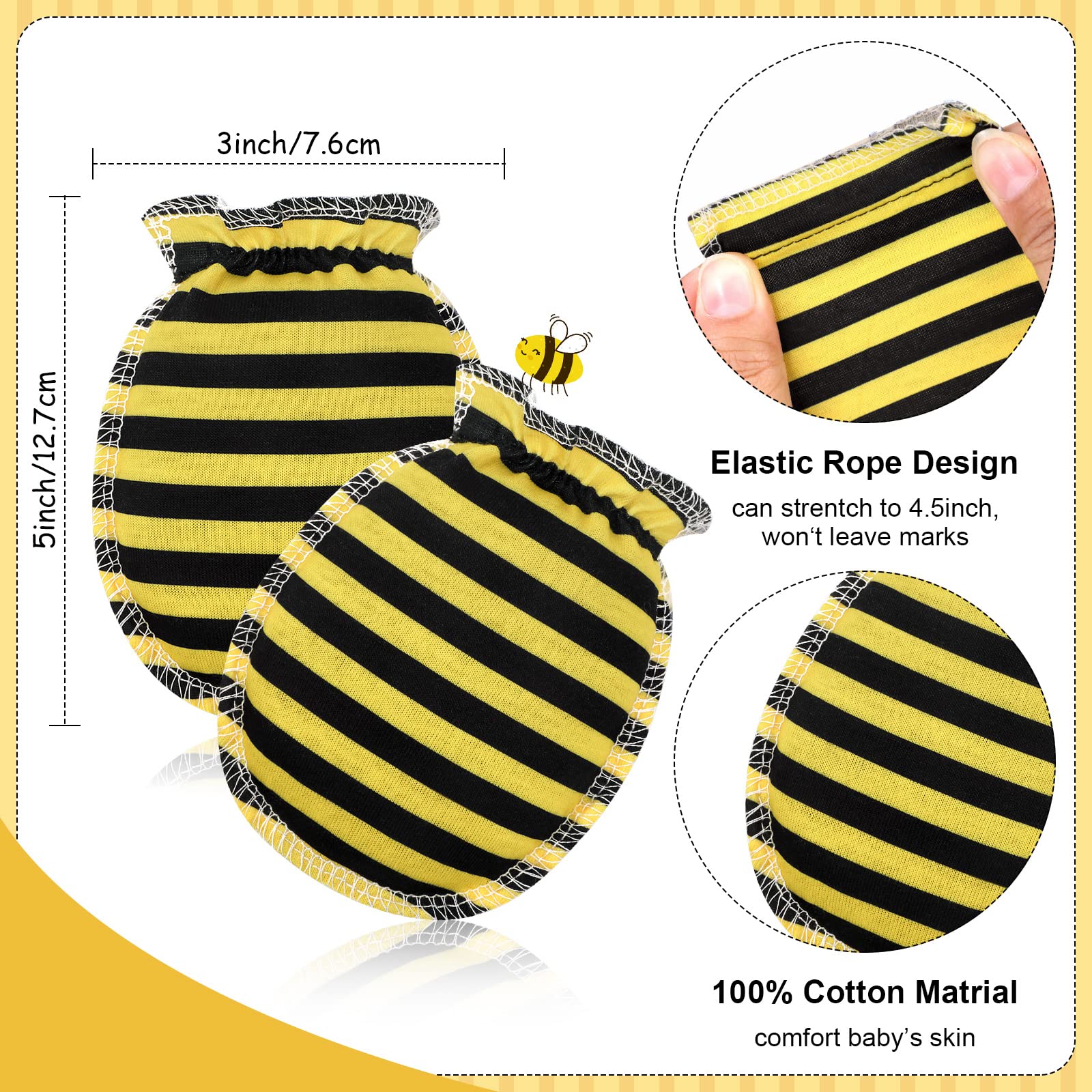 Haysandy 4 Pcs Halloween Newborn Bee Costume Blanket Baby Fleece Sleeping Sack Bee Sleeveless Swaddle Sleep Bag with Zipper(Medium)