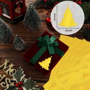 120 PCS Gold Christmas Envelope Seal Stickers Decorative Christmas Tree Seals Holiday Stickers 2 Inch Foil Xmam Bell Labels for Mail Wedding Invitation Greeting Card Party Gift Bag