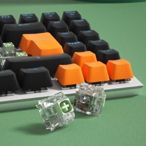 KAILH Box Jade-C Switches for Mechanical Gaming Keyboard DIY, 3pin 50gf Clicky,Compatible for 5pin RGB/SMD hot swappable. (Jade-C 110PCS)