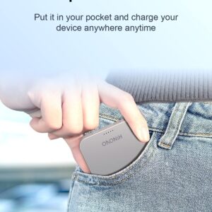 HINOVO Magnetic Power Bank, 10000mAh Wireless Portable Charger for iPhone, Wireless Battery Pack 15W Fast Charging, Compact Power Bank for iPhone 16/15/14/13/12, Compatible with MagSafe Phone Case