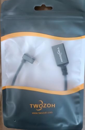 Twozoh Angled Mini HDMI to HDMI Adapter Cable 0.6FT，Nylon Braided Downward Angled 90° Degree Mini HDMI to HDMI Extension Cable Support 3D/4K 1080p