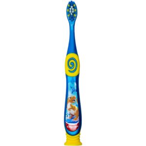 Colgate Dinosaur Toothbrush for Children with Suction Cup, Kids 2-5 Years Old, Extra Soft - Pack of 4