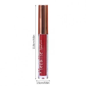 Matte Metallic Lip Gloss Long Lasting Waterproof Strong Pigmented Not Stick Cup Diamond Shimmer Liquid Lipstick Makeup for Women