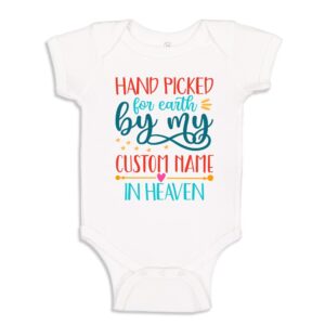 Custom Hand Picked for Earth Baby Bodysuit One Piece NB White