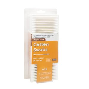 cotton swabs with paper sticks 625ct, double tipped cotton buds for beauty& personal care