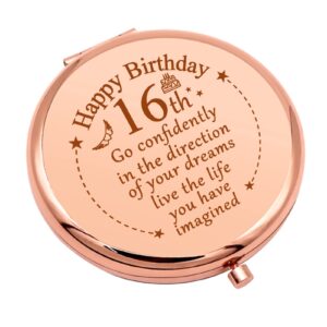 sweet 16 birthday gifts for girls inspirational gift for her compact makeup mirror for friend sister 16 year old girl gifts happy 16th birthday gifts for niece daughter travel makeup mirror