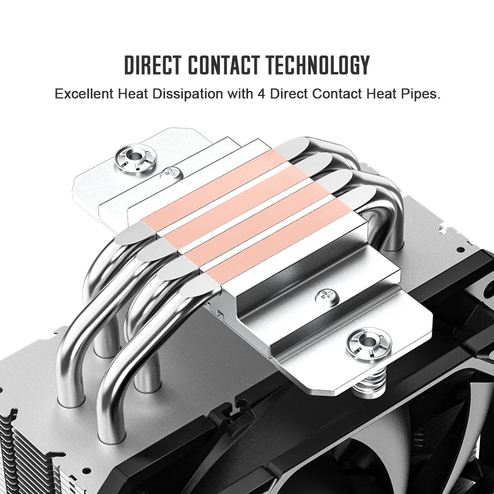 ID-COOLING SE-224-XTS CPU Cooler 4 Heatpipes CPU Air Cooler 120mm PWM Fan CPU Fan for Intel LGA1700/115X/1200; AMD AM4/AM5