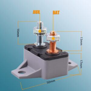 VOZINMOST Automatic Reset Circuit Breaker 15Amp 12V/24V DC Stud Type Circuit Breakers Suitable for Automotive, Marine(Pack of 2)