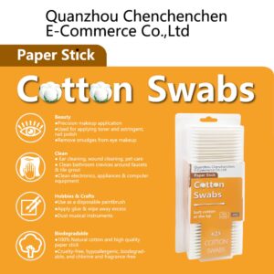 Cotton Swabs with Paper Sticks 625ct, Double Tipped Cotton Buds for Beauty& Personal Care